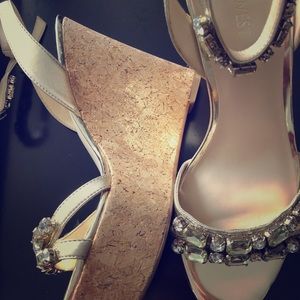 Nine West wedges with Jeweled accents